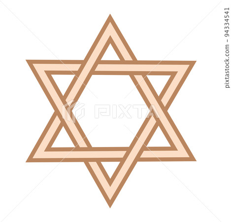 Star of David, an ancient symbol decorated with Scandinavian patterns. Beige fashion design Star of David, an ancient symbol decorated with Scandinavian patterns. Beige fashion design 94334541