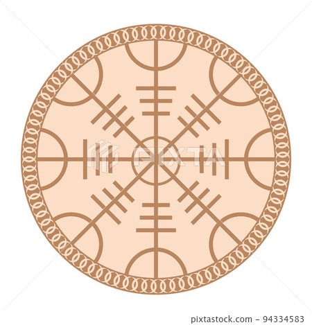 The Runed Helm of Terror, an ancient Slavic symbol embellished with Scandinavian designs. Beige fashion design The Runed Helm of Terror, an ancient Slavic symbol embellished with Scandinavian designs. Beige fashion design 94334583