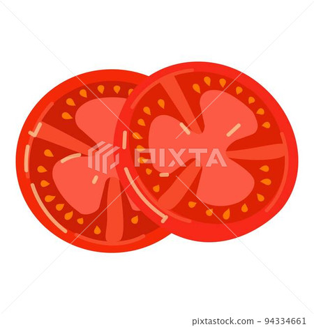 Burger tomato icon cartoon vector. Meat food. Big salad 94334661