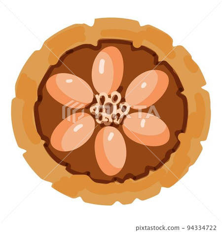 Top view cacao fruit icon cartoon vector. Cocoa bean. Powder organic 94334722