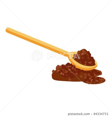 Spoon cocoa powder icon cartoon vector. Cacao bean. Nut fruit 94334731