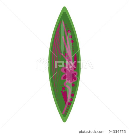 Ocean surfboard icon cartoon vector. Wood board. Classic green Ocean surfboard icon cartoon vector. Wood board. Classic green 94334753