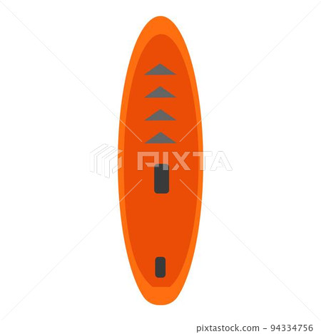 Red surfboard icon cartoon vector. Surf board. Wood longboard Red surfboard icon cartoon vector. Surf board. Wood longboard 94334756