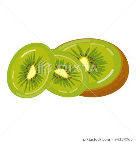 Raw kiwi icon cartoon vector. Cut fruit. Juicy food 94334763