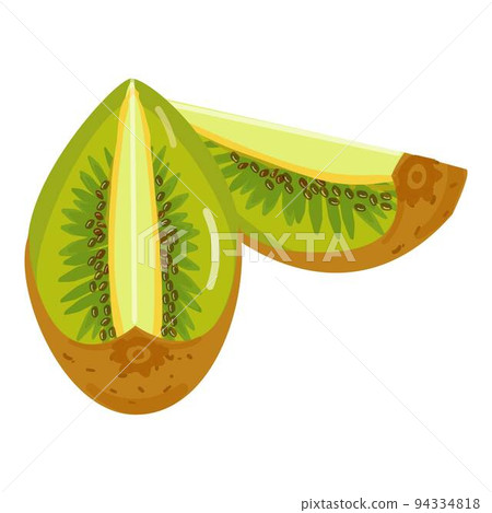 Juicy kiwi icon cartoon vector. Fruit slice. Exotic food Juicy kiwi icon cartoon vector. Fruit slice. Exotic food 94334818