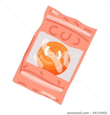 Orange bubble gum icon cartoon vector. Candy pack. Stick package 94334902