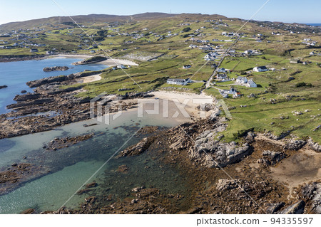 Aerial view of Cloughcorr beach on Arranmore Island in County Donegal, Republic of Ireland Aerial view of Cloughcorr beach on Arranmore Island in County Donegal, Republic of Ireland 94335597
