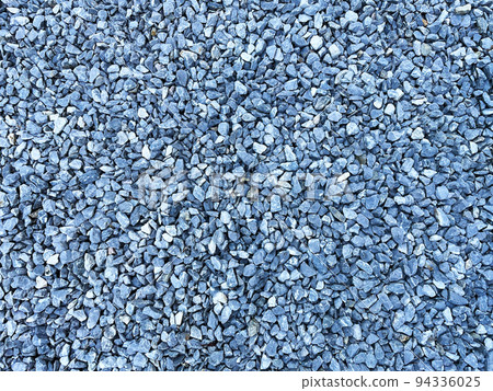 Horizontal image material of many small gray-blue crushed stones laid on the site 94336025