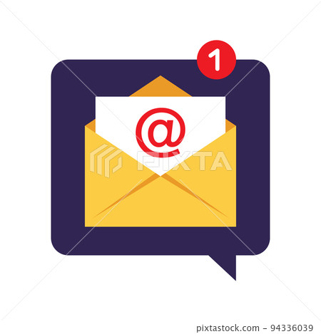 Message notification concept. Email. Vector illustration. Flat Message notification concept. Email. Vector illustration. Flat 94336039