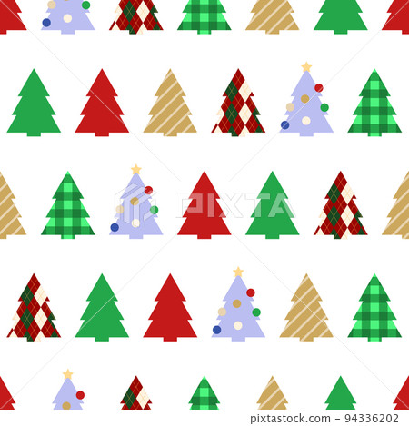 Colorful decorative seamless Christmas trees vector pattern for wrapping or backdrop decor Colorful decorative seamless Christmas trees vector pattern for wrapping or backdrop decor 94336202
