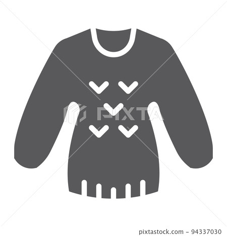 Sweater glyph icon, clothing and pullover, jumper sign, vector graphics, a solid pattern on a white background, eps 10. Sweater glyph icon, clothing and pullover, jumper sign, vector graphics, a solid pattern on a white background, eps 10. 94337030