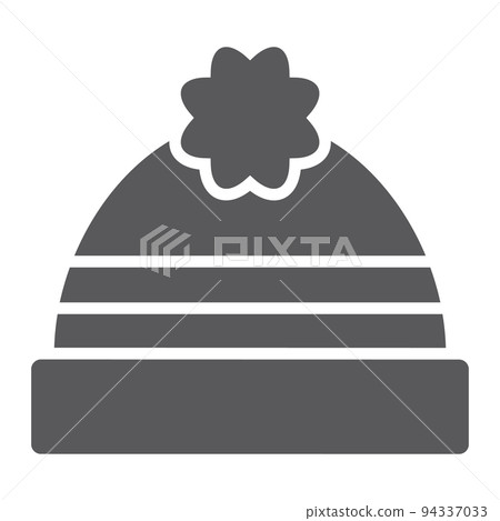 Winter hat glyph icon, clothing and warm, cap sign, vector graphics, a solid pattern on a white background, eps 10. 94337033