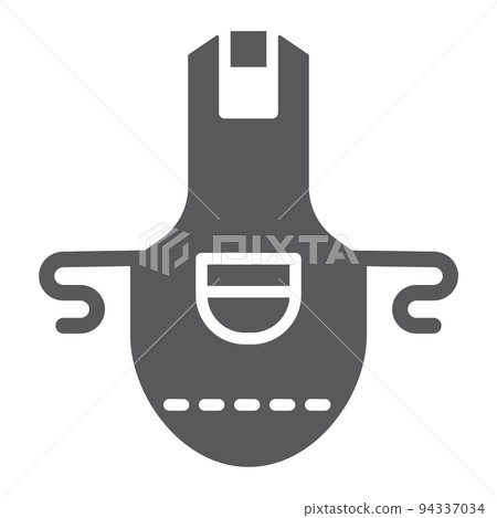 Apron glyph icon, clothing and kitchen, pinafore sign, vector graphics, a solid pattern on a white background, eps 10. Apron glyph icon, clothing and kitchen, pinafore sign, vector graphics, a solid pattern on a white background, eps 10. 94337034
