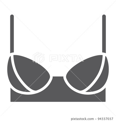 Bra glyph icon, female and underwear, lingerie sign, vector graphics, a solid pattern on a white background, eps 10. Bra glyph icon, female and underwear, lingerie sign, vector graphics, a solid pattern on a white background, eps 10. 94337037