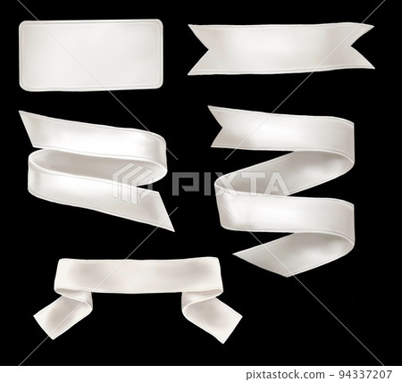 a set of white ribbons for the banner and inscriptions. Watercolor ribbons a set of white ribbons for the banner and inscriptions. Watercolor ribbons 94337207