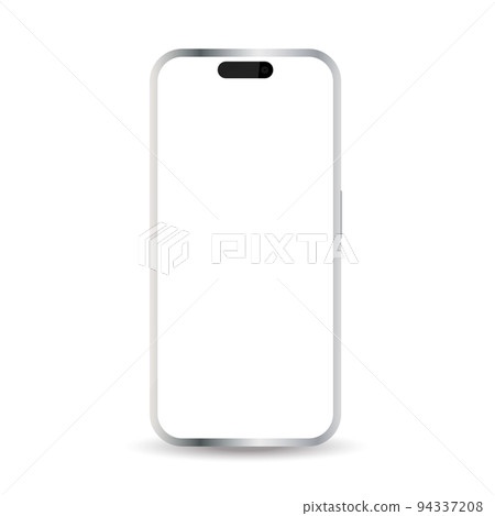 Modern smartphone device mockup isolated on white background Modern smartphone device mockup isolated on white background 94337208