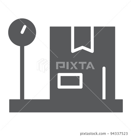 Weight scale glyph icon, freight and shipping, cargo scale sign, vector graphics, a solid pattern on a white background, eps 10. 94337523