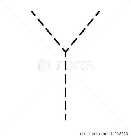 Tracing Alphabet letter Y prewriting dotted line element for kindergarten, preschool and Montessori school kids worksheet for handwriting practice activity. 94338210