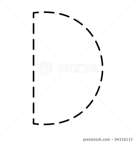 Tracing Alphabet letter D prewriting dotted line element for kindergarten, preschool and Montessori school kids worksheet for handwriting practice activity. Tracing Alphabet letter D prewriting dotted line element for kindergarten, preschool and Montessori school kids worksheet for handwriting practice activity. 94338215
