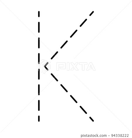 Tracing Alphabet letter K prewriting dotted... - Stock Illustration ...