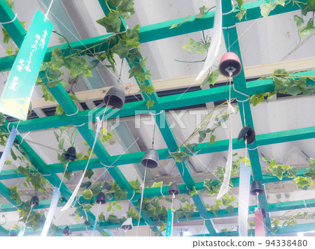 A station decorated with Nanbu Tekki wind chimes 94338480
