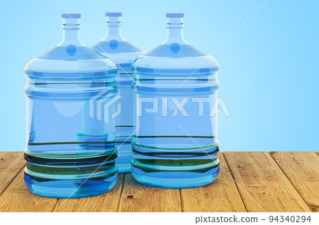 Bottled Water on the wooden table, 3D rendering Bottled Water on the wooden table, 3D rendering 94340294