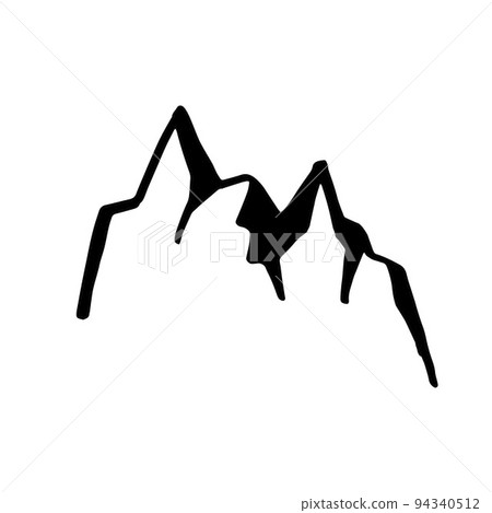 Black Mountain silhouette. Hand-drawn doodle. Vector illustration Black Mountain silhouette. Hand-drawn doodle. Vector illustration 94340512