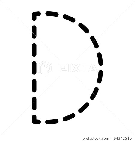 Tracing Alphabet letter D prewriting dotted line element for kindergarten, preschool and Montessori school kids worksheet for handwriting practice activity. Tracing Alphabet letter D prewriting dotted line element for kindergarten, preschool and Montessori school kids worksheet for handwriting practice activity. 94342510