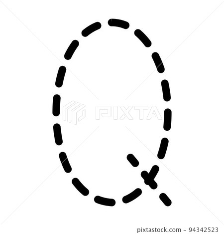 Tracing Alphabet letter Q prewriting dotted line element for kindergarten, preschool and Montessori school kids worksheet for handwriting practice activity. Tracing Alphabet letter Q prewriting dotted line element for kindergarten, preschool and Montessori school kids worksheet for handwriting practice activity. 94342523