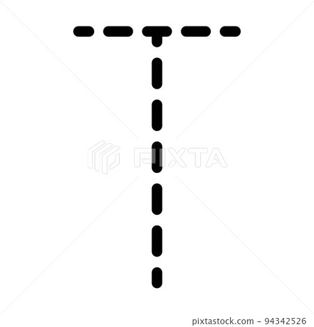 Tracing Alphabet Letter T Prewriting Dotted... - Stock Illustration ...