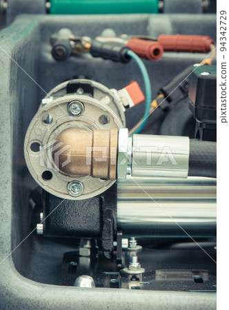 Part of hydraulic or pneumatic mechanism in machine. Technology 94342729