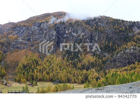 View of landscape furi mountain in autumn season from cable car in zermatt, swiss 94342770