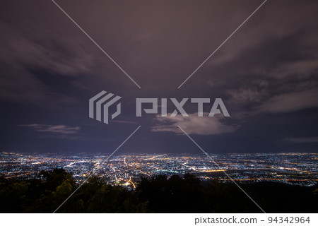 Chiang Mai cityscape at night view from the top of Doi Suthep located in Chiang Mai province of Thailand. 94342964