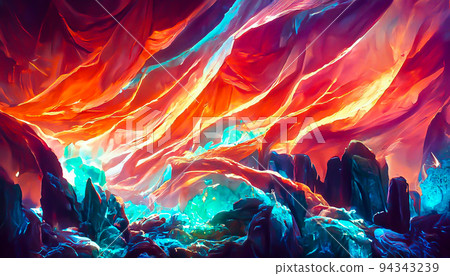 3D Render gemstone texture of the precious crystal background. Copy space. 94343239