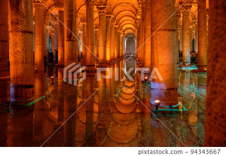 Basilica Cistern ancient Byzantine cistern in Istanbul, Turkey 94343667