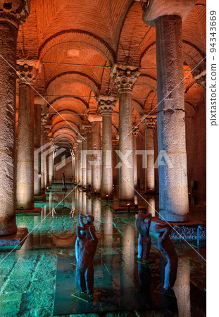 Basilica Cistern ancient Byzantine cistern in Istanbul, Turkey 94343669