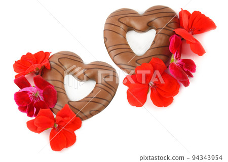 Gingerbread heart shaped isolated on white background. Gingerbread heart shaped isolated on white background. 94343954