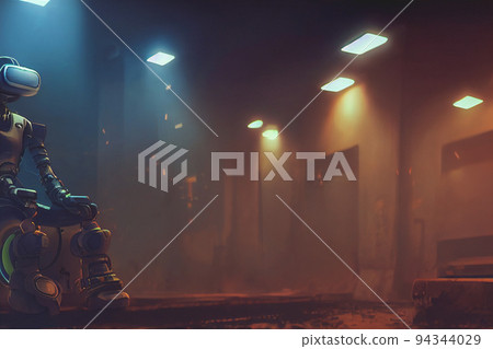 3D rendering humanoid artificial intelligence robot thinking or analyze 3D rendering humanoid artificial intelligence robot thinking or analyze 94344029