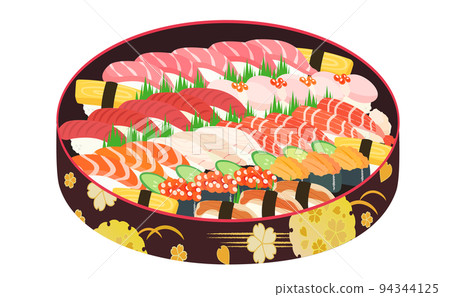Illustration material of platter sushi 94344125
