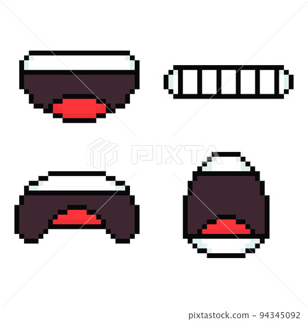 4 種嘴巴表情的像素圖 94345092