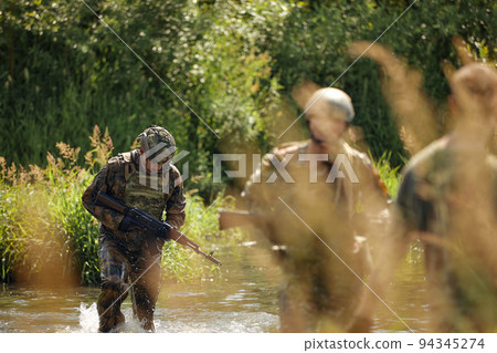 Full military experience - One day commando - running through the water with automatic rifle replica Full military experience - One day commando - running through the water with automatic rifle replica 94345274