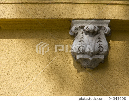 Yellow cold wall gray stone ornament background Yellow cold wall gray stone ornament background 94345608