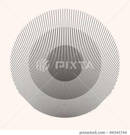 Striped circles with different thickness lines as icon or logo. 94345744