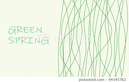 Green art lines geometric background. Smooth lines as spring pattern. 94345762