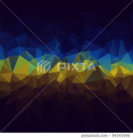 Blue and yellow triangles like Ukraine flag. Abstract color background. Blue and yellow triangles like Ukraine flag. Abstract color background. 94345896