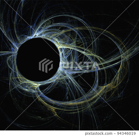 space fantasy illustration of blue planetary system on dark space background, art, design space fantasy illustration of blue planetary system on dark space background, art, design 94346019
