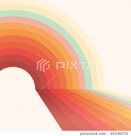 Rainbow in retro colors as an abstract background. Design element with dynamic perspective view. 94346070
