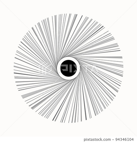 Chaotic art lines geometric symbol as sun. Abstract background or tattoo, logo, icon. 94346104