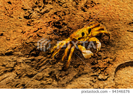 Close-up of a crab in the sand on a beach 94346876