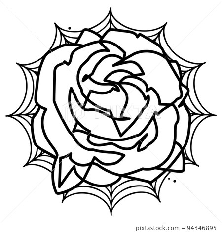 Rose bud on a white background. Doodle. Hand drawing. Vector 94346895